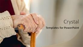  Presentation with cane - Presentation theme enhanced with wooden-cane-in-hand background and a coral colored foreground