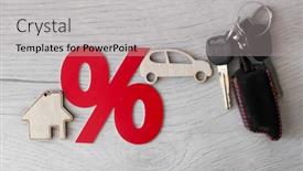  Presentation with estate tax - Amazing slides having wooden-car-and-house-model backdrop and a light gray colored foreground