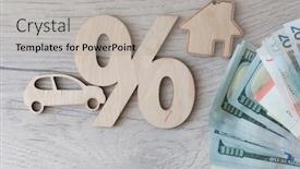  Presentation with real estate tax - Colorful theme enhanced with wooden-car-and-house-model backdrop and a light gray colored foreground