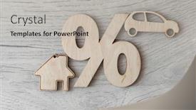  Presentation with real estate tax - Theme featuring wooden-car-and-house-model background and a light gray colored foreground