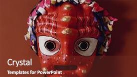  Presentation with play infants and toddlers - Theme featuring wooden carved mask - traditional play background and a  colored foreground