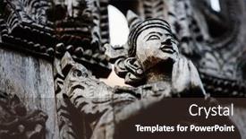  Presentation with wooden - Audience pleasing PPT layouts consisting of wooden-carvings-of-historic-shwenandaw backdrop and a tawny brown colored foreground