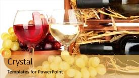  Presentation with case - Cool new presentation with wooden-case-with-wine-bottle backdrop and a yellow colored foreground