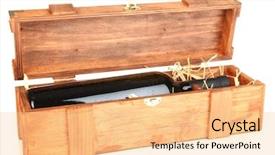  Presentation with glass bottle packaging - Colorful presentation theme enhanced with wooden case with wine bottle backdrop and a lemonade colored foreground