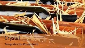  Presentation with wine case stack - Slides consisting of wooden case with wine bottles background and a  colored foreground