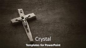  Presentation with catholic - Amazing PPT layouts having wooden-catholic-cross-crucifix backdrop and a tawny brown colored foreground