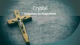  Presentation with crucifix - Beautiful theme featuring wooden-catholic-cross-crucifix backdrop and a gray colored foreground