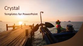  Presentation with teal beach wood - PPT theme featuring wooden catwalk on the beach background and a lemonade colored foreground