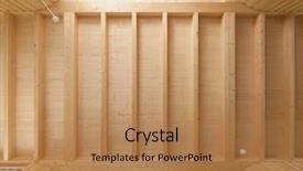  Presentation with rustic wood wooden frame - Audience pleasing theme consisting of wooden ceiling with exposed beams backdrop and a coral colored foreground