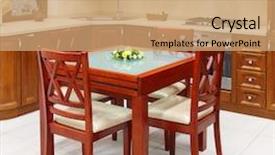  Presentation with kitchen design - Colorful slide deck enhanced with wooden chair - new kitchen room modern design backdrop and a coral colored foreground