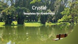  Presentation with garden - Beautiful PPT layouts featuring wooden chair at lake garden backdrop and a  colored foreground