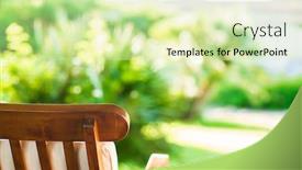  Presentation with blurred bokeh - Audience pleasing presentation design consisting of wooden-chair-on-blurred-background backdrop and a soft green colored foreground