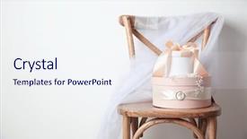  Presentation with wedding - PPT theme enhanced with wooden-chair-with-gift-boxes background and a sky blue colored foreground