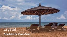  Presentation with vietnam - PPT layouts featuring wooden-chairs-and-umbrellas background and a tawny brown colored foreground