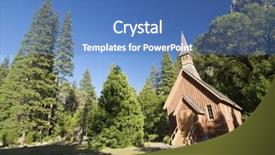  Presentation with yosemite - Colorful slide set enhanced with wooden chapel in yosemite backdrop and a teal colored foreground