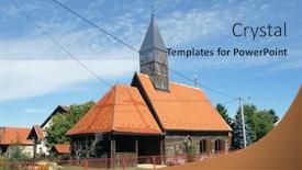  Presentation with wooden - Cool new PPT layouts with wooden-chapel-of-saints-fabian backdrop and a light blue colored foreground