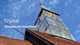  Presentation with wooden - PPT layouts featuring wooden-chapel-of-saints-fabian background and a teal colored foreground