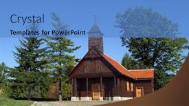 Presentation with holy spirit - Beautiful PPT theme featuring wooden-chapel-of-the-holy backdrop and a teal colored foreground