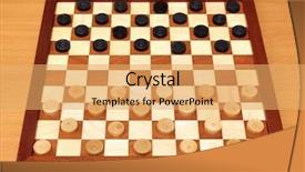  Presentation with wooden - Cool new PPT theme with wooden checkerboard with checkers spaced backdrop and a yellow colored foreground