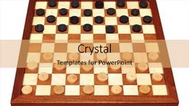  Presentation with wooden - Slide deck with wooden checkerboard with checkers spaced background and a yellow colored foreground