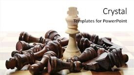  Presentation with chess board - PPT theme with wooden chess figures and one background and a white colored foreground