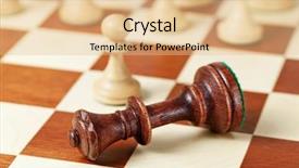  Presentation with chess board - Colorful slide deck enhanced with wooden chess pieces backdrop and a coral colored foreground