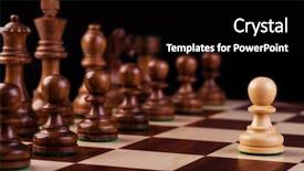  Presentation with chess pieces - Slides with black pawns stand - wooden chess pieces background and a black colored foreground