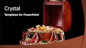  Presentation with treasure gold - Audience pleasing PPT layouts consisting of wooden chest full of gold backdrop and a black colored foreground