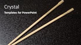  Presentation with chopsticks - Slide set having wooden-chopsticks-on-the-black background and a black colored foreground