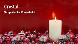  Presentation with christmas red - Theme featuring wooden christmas background with one background and a crimson colored foreground