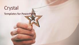  Presentation with christmas blank wooden signboard - Theme featuring wooden christmas necklace with shape background and a lemonade colored foreground