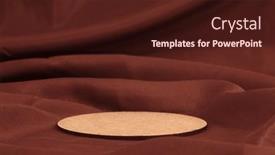  Presentation with circle - Presentation theme having wooden-circle-disk-platform-podium background and a wine colored foreground
