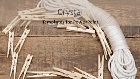  Presentation with rope - Beautiful presentation theme featuring wooden clothes pegs on rope on wooden background backdrop and a coral colored foreground