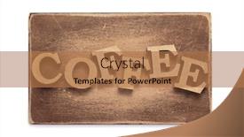  Presentation with white letters - Slide set enhanced with wooden-coffee-letters-at-signboard background and a coral colored foreground