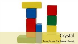  Presentation with childrens - Beautiful presentation theme featuring wooden colourful childrens block backdrop and a yellow colored foreground