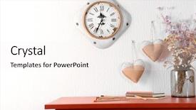  Presentation with red beet root - Amazing slides having wooden commode flowers and clock backdrop and a sky blue colored foreground