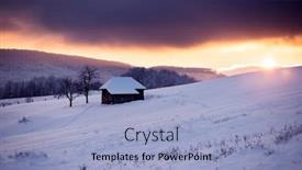  Presentation with fairy tale - PPT layouts featuring wooden-cottage-in-a-fairy background and a light blue colored foreground