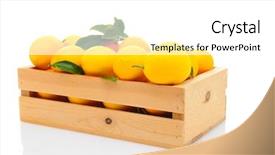 Presentation with lemons - Cool new PPT theme with wooden crate full of fresh picked lemons horizontal format isolated on a white background with reflection backdrop and a white colored foreground