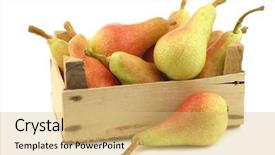  Presentation with colorful - Presentation consisting of wooden crate on a white background and a yellow colored foreground