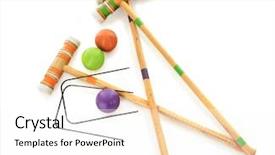  Presentation with automotive black and white - Cool new slide deck with wooden croquet mallets with matching backdrop and a white colored foreground
