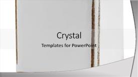  Presentation with cube - PPT layouts featuring wooden cube isolated on white background and a light gray colored foreground