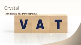  Presentation with cube - PPT theme consisting of wooden-cube-with-the-letter background and a cream colored foreground