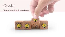  Presentation with infographic - Theme with wooden-cubes-in-a-hand background and a lemonade colored foreground