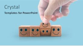  Presentation with infographic - Theme enhanced with wooden-cubes-in-a-hand background and a light blue colored foreground