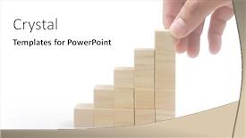  Presentation with infographic - Theme with wooden-cubes-in-hand background and a white colored foreground