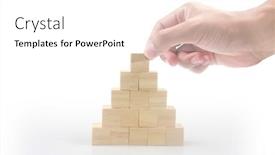  Presentation with infographic - Slide set consisting of wooden-cubes-in-hand background and a white colored foreground