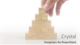  Presentation with infographic - Presentation theme with wooden-cubes-in-hand background and a lemonade colored foreground