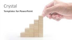  Presentation with infographic - Theme having wooden-cubes-in-hand background and a white colored foreground