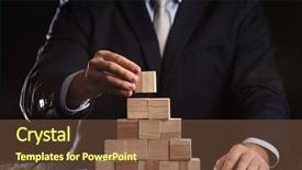  Presentation with disaster risk reduction and management templat - Colorful slide set enhanced with wooden cubes on table management backdrop and a tawny brown colored foreground