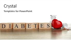  Presentation with diabetes - Presentation theme consisting of wooden cubes with word diabetes background and a white colored foreground